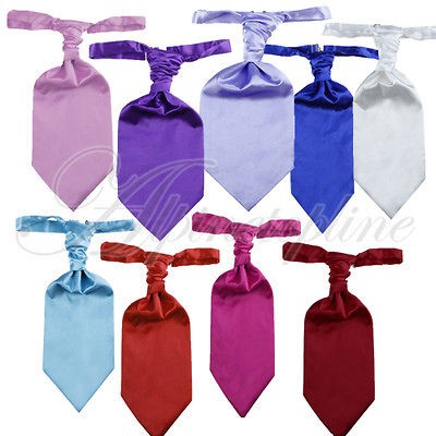 Mens Wedding Suit Party Ruche Cravat Necktie Neck Tie