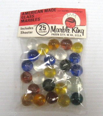 MARBLE KING marbles 1 unopened vintage package of 25 marbles in each 