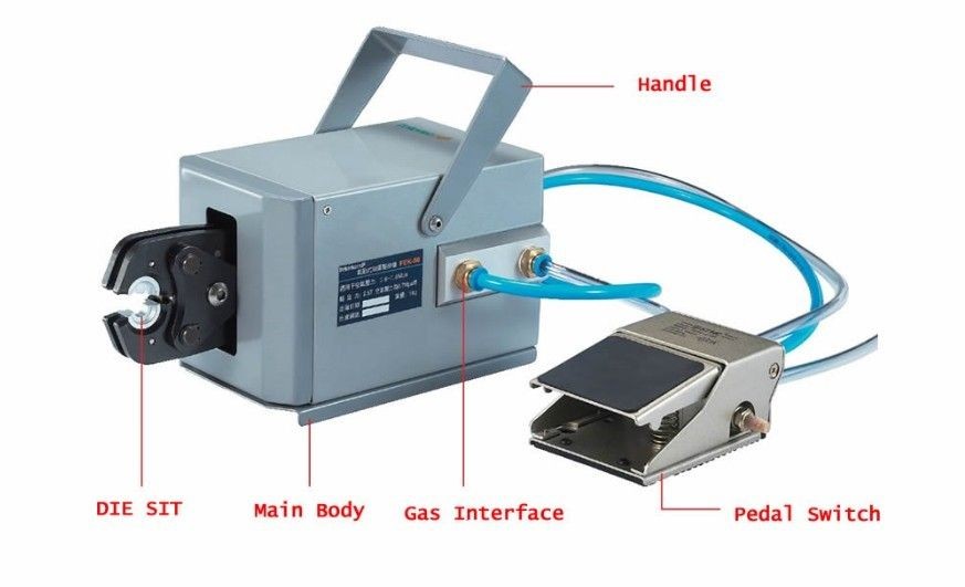 Pneumatic Terminal Crimping Machine 5.5 50mm² With 6 Dies For Free