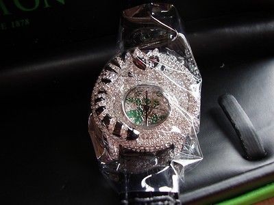 Croton Ladies    Crystal and Enamel Lemur Watch (Raccoon Watch)