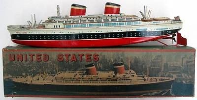   United Statues Cruise Passenger Boat Ocean Liner Ship Litho Tin Toy