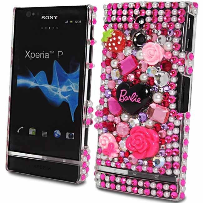   BARBIE DIAMOND FLOWER FOR SONY ERICSSON XPERIA P LT22I PHONE CASE COVE