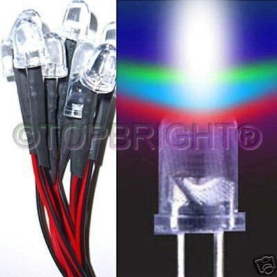 20 PCs 12VDC 10mm 15000mcd FAST FLASHING RGB LED for Custom Bike, CAR 