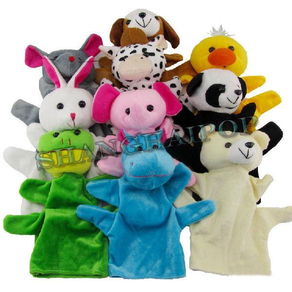 Animal Hand Puppets Soft Children Kids Baby Plush Toy Panda Duck Cow 