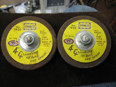 Vintage Globemaster 1901 4 Grinding Wheels Wheel Fine & Medium 