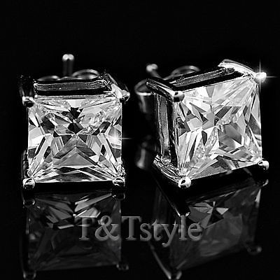 cubic zirconia stud earrings in Mens Jewelry