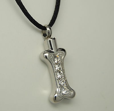   DOG BONE CREMATION URN NECKLACE PET URN ENGRAVABLE CREMATION JEWELRY