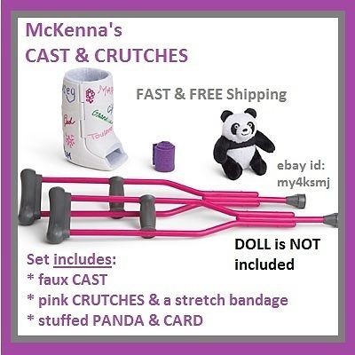 American Girl McKennas CAST and CRUTCHES Bandage & Panda SET + for 