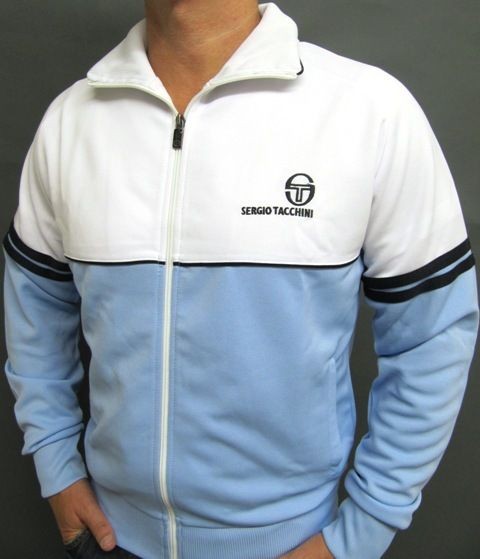 Sergio Tacchini Orion Split Star Tracksuit Top 80s McEnroe Sky S,M,L 