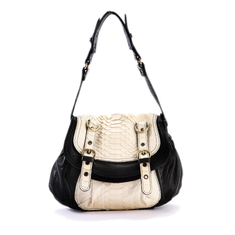 ABACO PARIS Dana Bag in Black Python BNWT