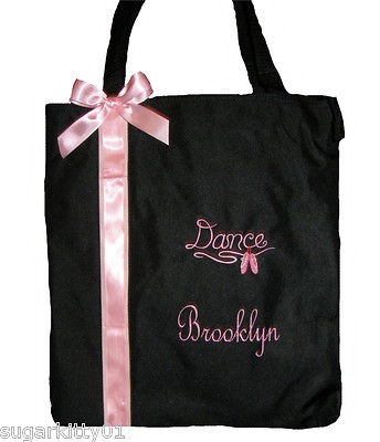 PERSONALIZED Bag Tote Purse Gymnastics Dance Acro Black 