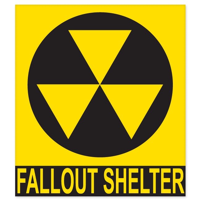 Nuclear Fallout Shelter Sign car bumper sticker decal 5 x 4