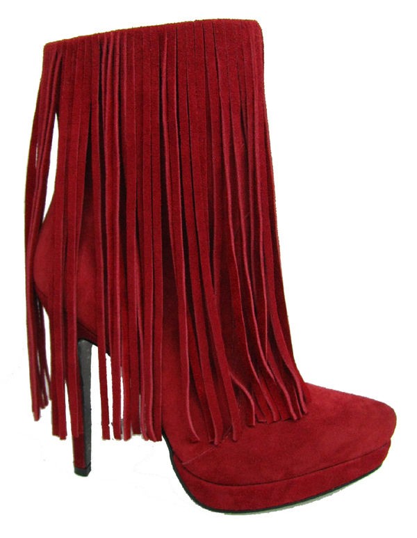   SUEDE PLATFORM ANKLE FRINGE 5 BOOTS BY DAN SARA / REPORT/SIGNATU​RE