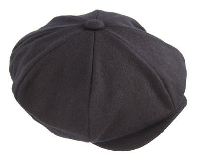 NEWSBOY 8 Panel IVY Driver STEAMPUNK wool HAT Black