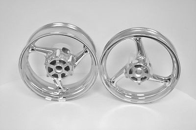 GSXR R1 BUSA HAYABUSA CBR 1000 ZX10 ZX14 GXSR CHROME WHEELS RIMS R6 