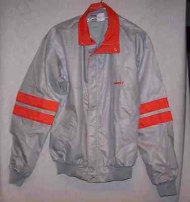 GARST Seed Windbreaker * Gray w Orange Stripes Sz S