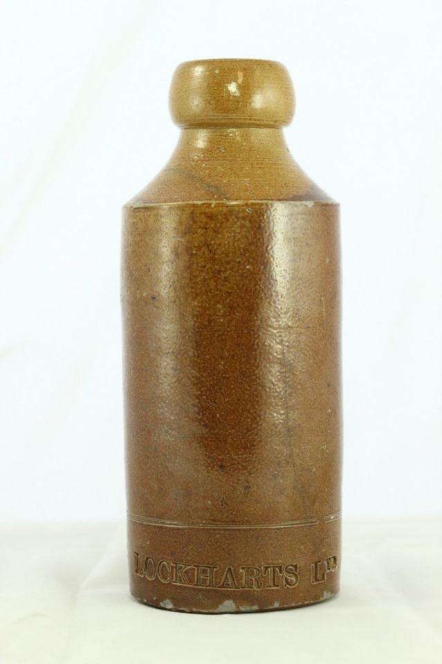 Vintage Pottery Crock Bottle Mineral Water Denby Bourne 4 Lockharts