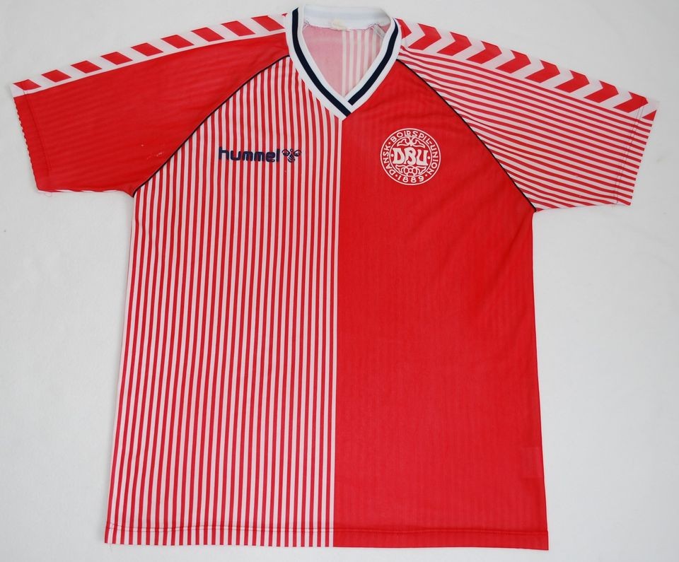 1986 1988 DENMARK HUMMEL HOME FOOTBALL SHIRT (SIZE L)