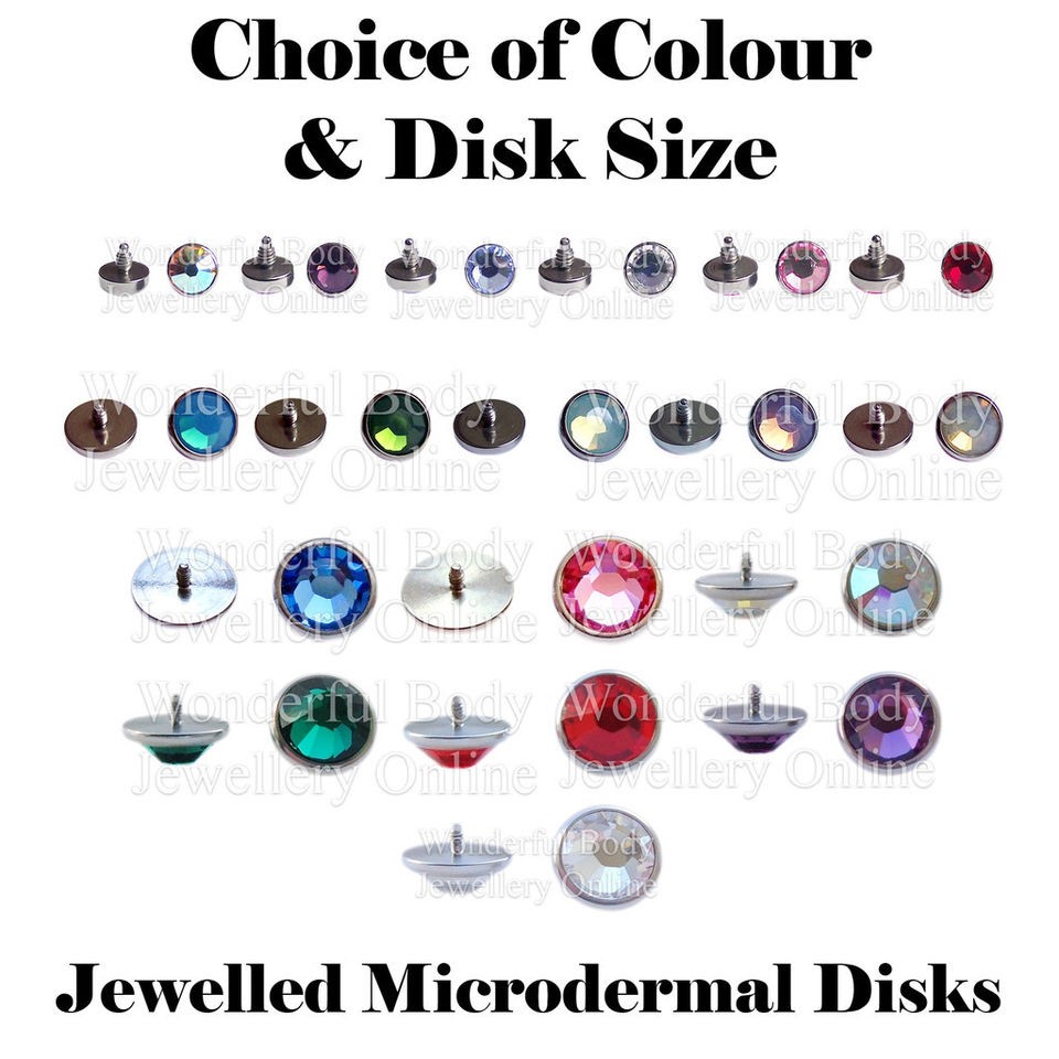 Gem Disk Microdermal Attachment Surface Steel Dermal Anchor Steel 