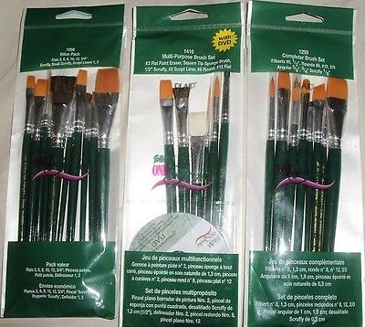 Donna Dewberry FOLKART ONE STROKE BRUSH SETS   Lot of 3