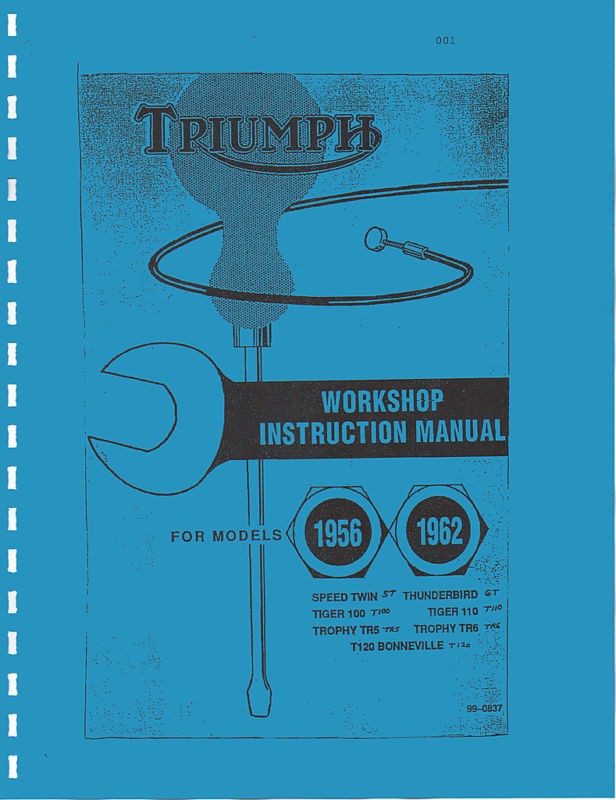 Triumph Workshop Manual 1957 Thunderbird 6T