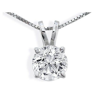 NEW 14K Yellow Gold Diamond Solitaire Pendant (1/4 cttw IJ I1 I2)