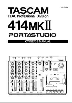 TASCAM MINISTUDIO 414 MKII ~ OWNERS MANUAL   Paper