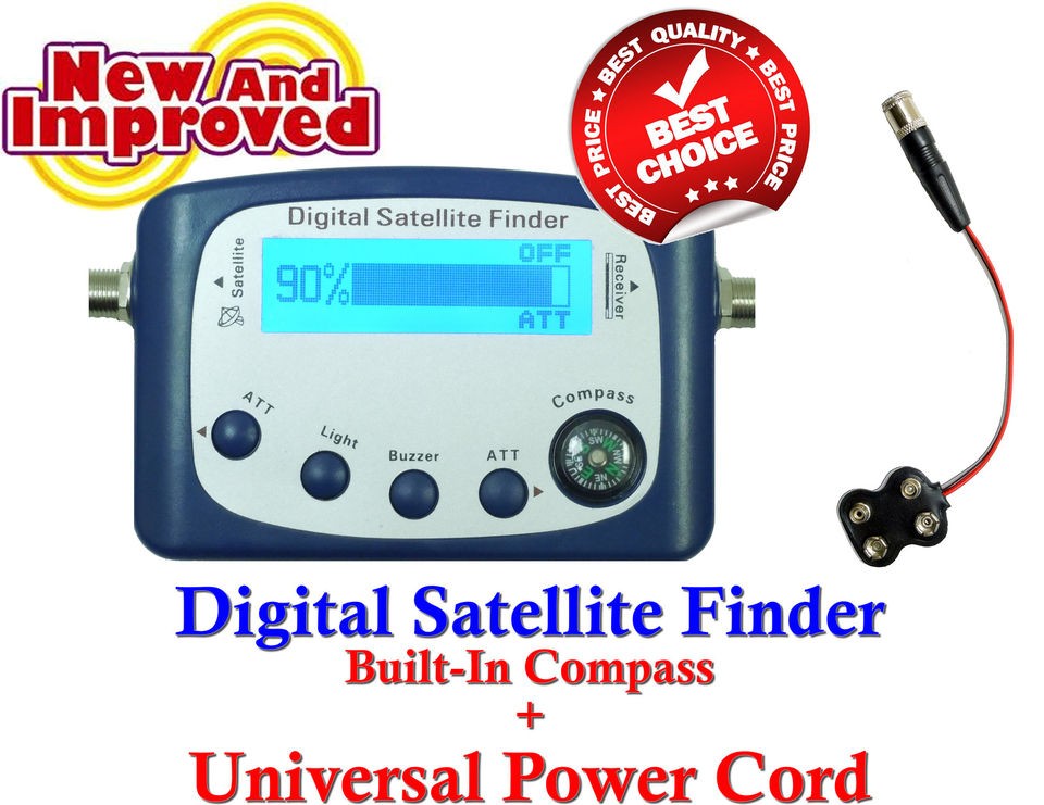 DIGITAL SATELLITE SIGNAL METER FINDER DISHNETWORK DIRECTV FTA + POWER 