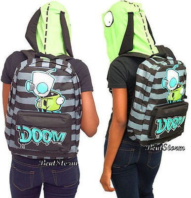   Gir Hooded Striped Doom Backpack Hoodie Ears Robot Disguise Dogsuit