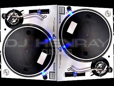 custom Red Technics SL1200 M3D with Ultra white leds dj turntables