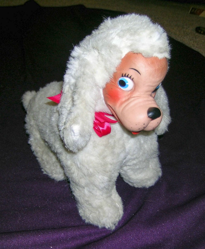 Adorable Vintage RUBBER FACE Plush DOG Rushton? Knickerbocker? Gund 