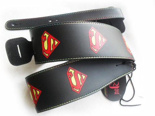 2012 New HTDX Superman Guitar Strap Leatherette  Unique and beautiful