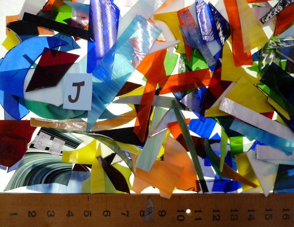 Stained Glass Scraps, about 19+ lb. Great for mosaics & suncatchers 