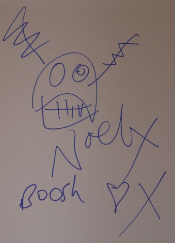 NOEL FIELDING ~ MIGHTY BOOSH HAND SIGNED SKETCH DRAWING