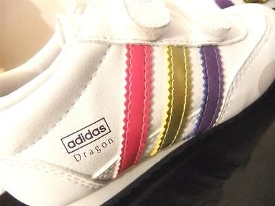 ORIGINAL BABY GIRLS ADIDAS DRAGON CMF I VELCRO TRAINERS UK 4   8.5 