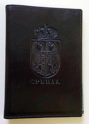   Leather cover for documents (ID or driving license)   Coat of arms