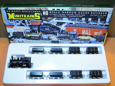   HoN30, HO NARROW GAUGE ISLAND CREEK 0 4 0 PORTER & 8 CAR MINE SET NEW