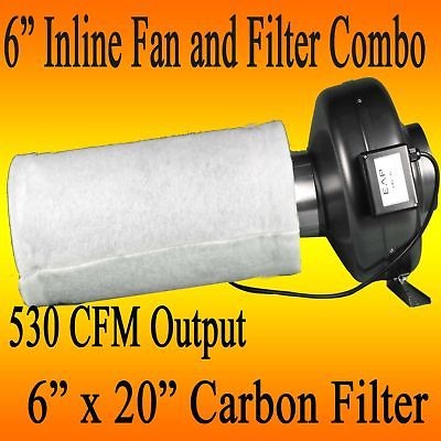 CARBON AIR FILTER COMBO INLINE FAN EXHAUST inch SIX