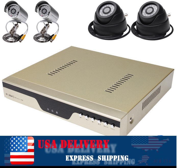 Standalone 4CH Channel H.264 Home Sony CCTV DVR Security System 4x 
