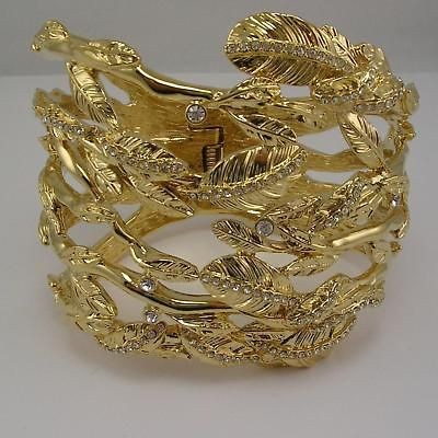 Rachel Zoe Hinged Leaf Bracelet Goldtone