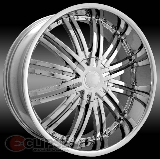 22 inch 22x8 ELR19 chrome wheels rims 5 LUG 5x120 +35