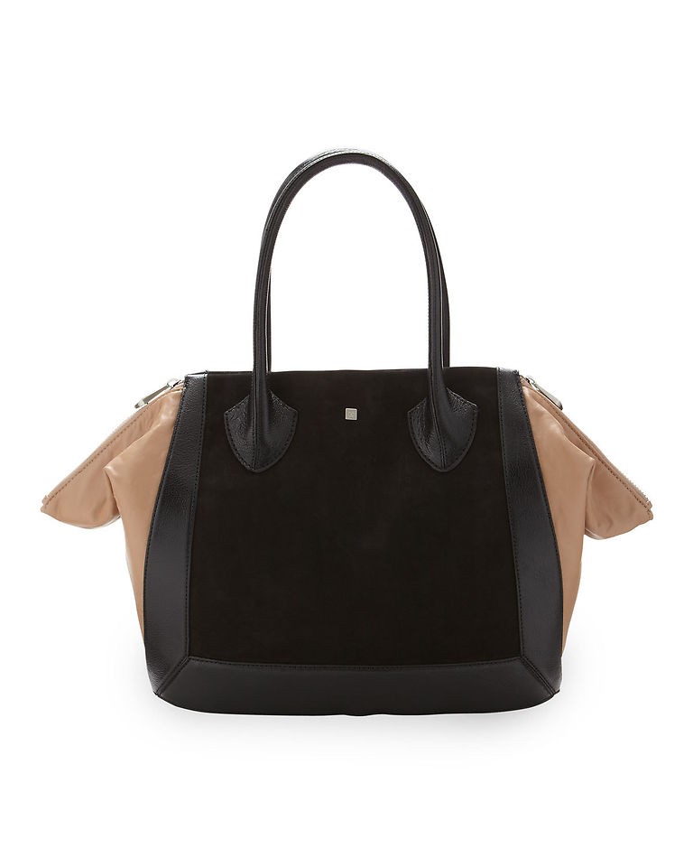 Pour la Victoire Maison Nubuck Leather Bag, Black/Natural