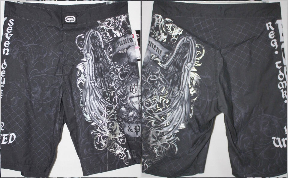 NWT Ecko MMA Blk Under Wing Pain Punishment BoardShorts