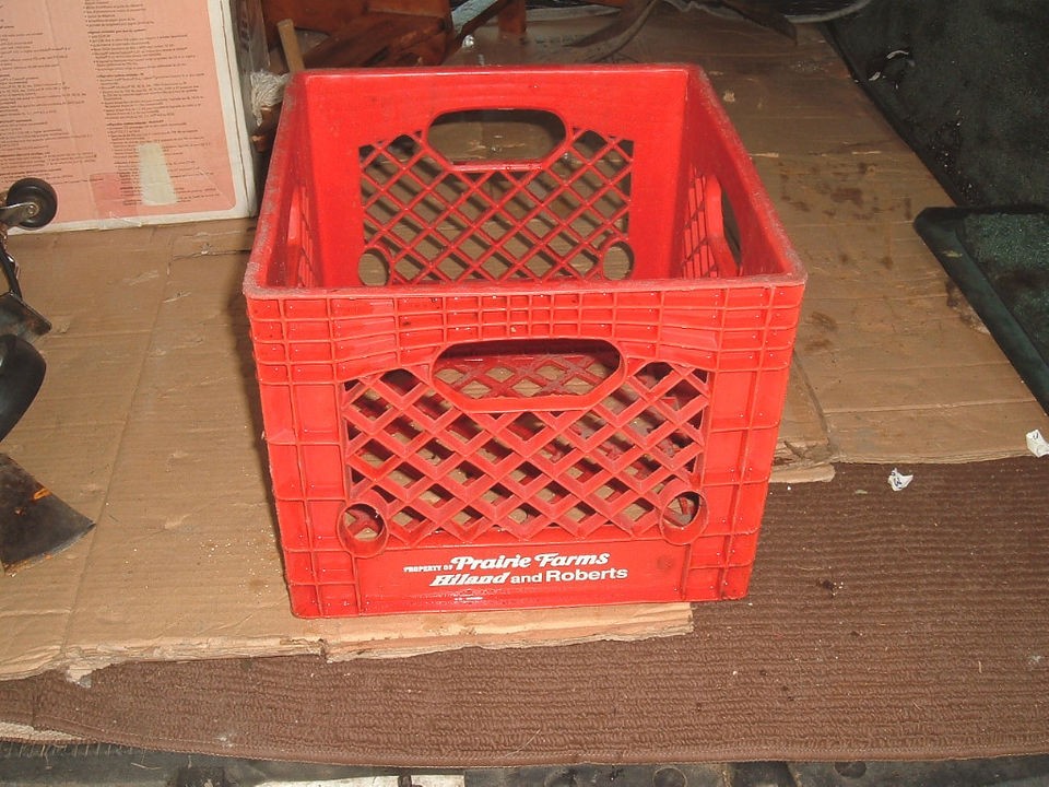 vtg dairy milk crate container plastic storage tote