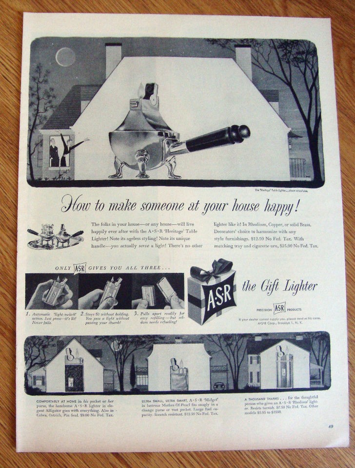 1950 ASR Lighters Ad Shows 7 Lighters