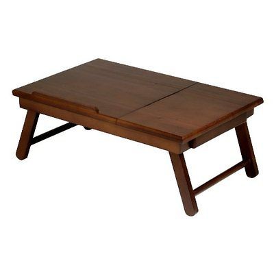 Winsome Wood Alden Lap Desk Flip Top Drawer Foldable Legs New