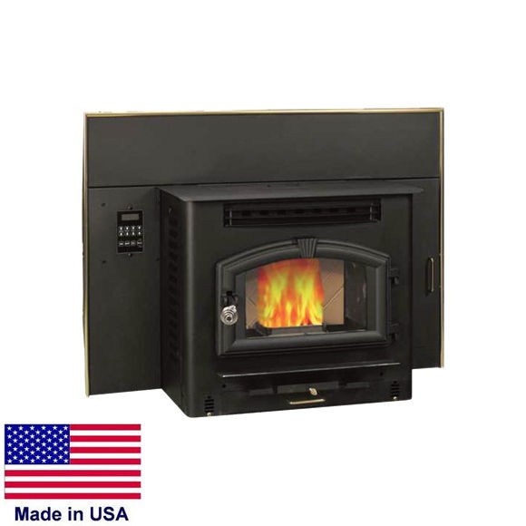 FIREPLACE HEARTH INSERT Pellet & Corn Burning   2,000 Sq Ft   45,000 