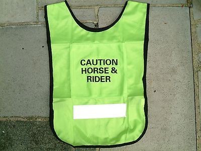   reflective SAFETY HORSE RIDER RIDING TABARD VEST HI VIZ * YELLOW