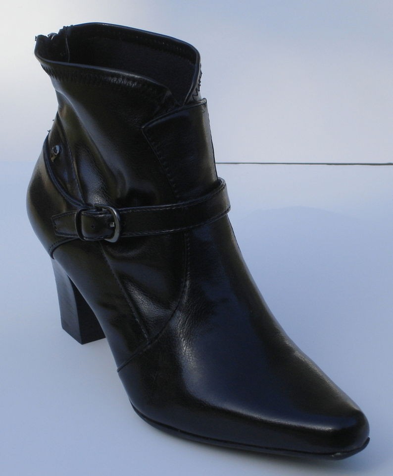 ETIENNE AIGNER TYRAN LADIES BLACK FASHION REAR ZIP ANKLE BOOTS HEELS 