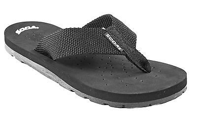 Sharp Soda Flip Flop Nylon Thong EVA Flat Sandal Black